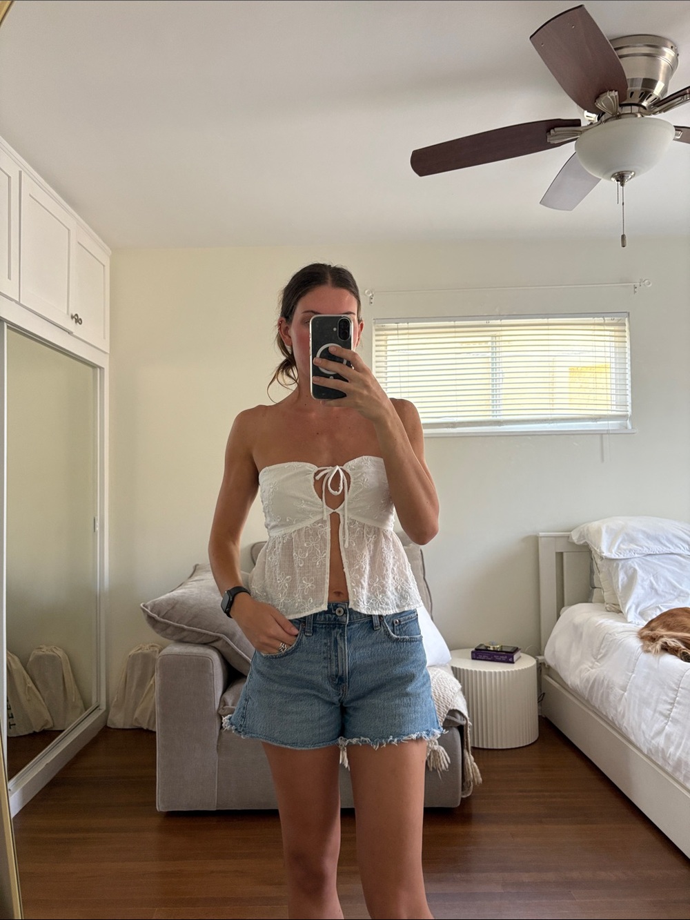 Princess Polly White Lace Strapless Tie-Front Camisole